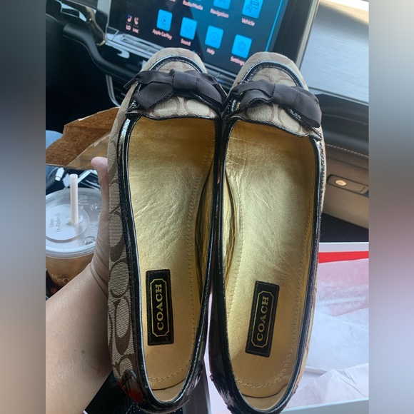 NEW COACH TIPPER 12CM SC/C PAT Size 9.5B color: Khaki/chocolate with bow - Picture 8 of 11